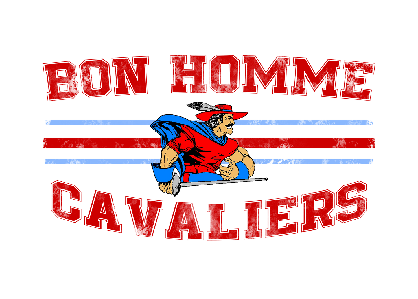 Adult Bon Homme Cavaliers Distressed Crewneck