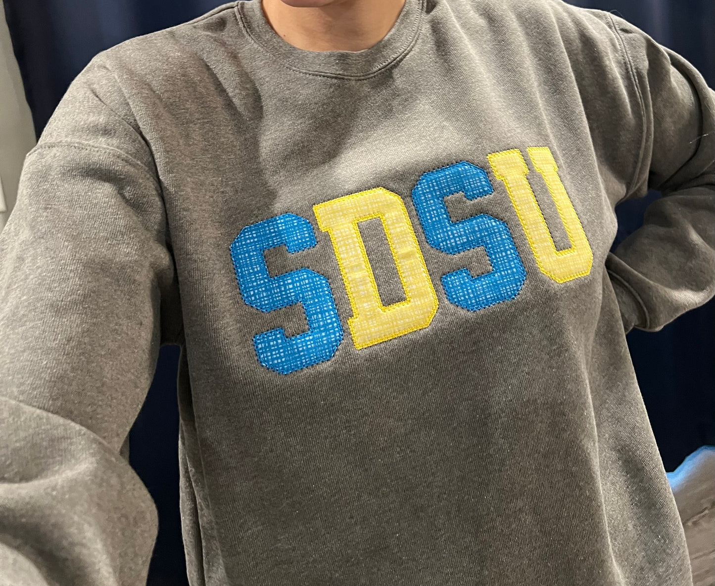 SDSU Embroidered Crewneck