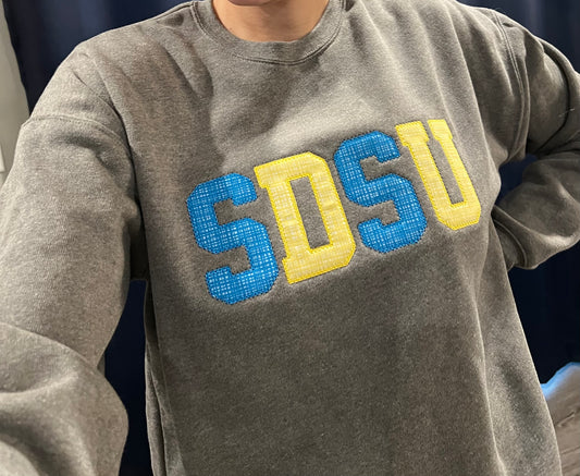 SDSU Embroidered Crewneck