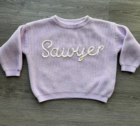 Hand Embroidered Kid's Knit Sweater