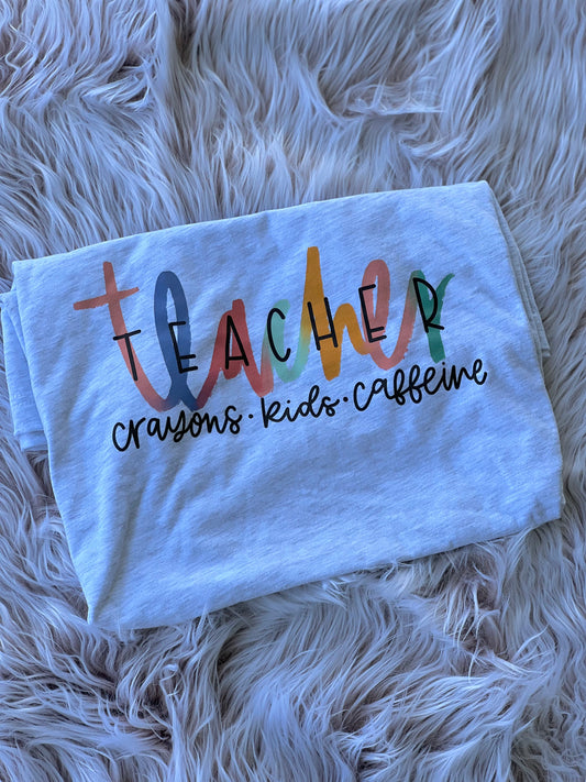 Teacher Crayons Kids Caffeine