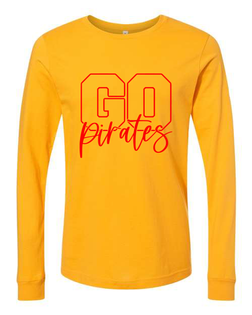 Go Pirates Long Sleeve Unisex Adult T-Shirt