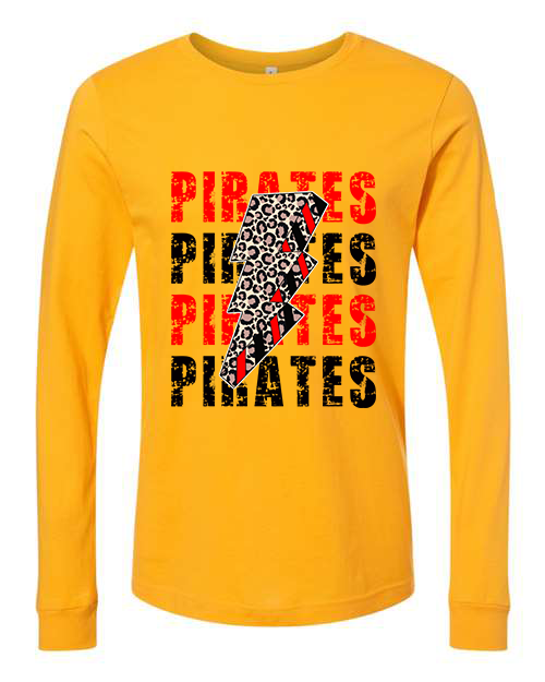 Pirate Lightning Unisex Adult Long Sleeve T-Shirt