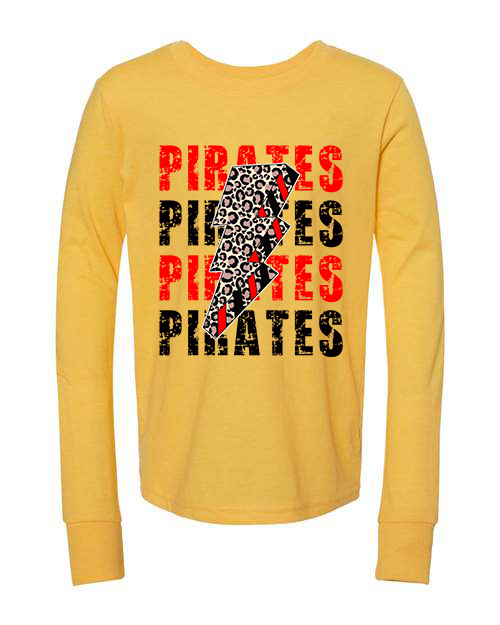 Youth Long Sleeve Pirate Lightning T-Shirt