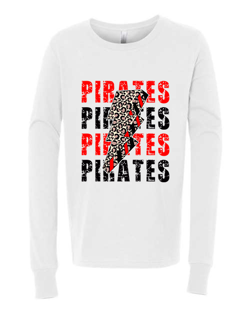 Youth Long Sleeve Pirate Lightning T-Shirt